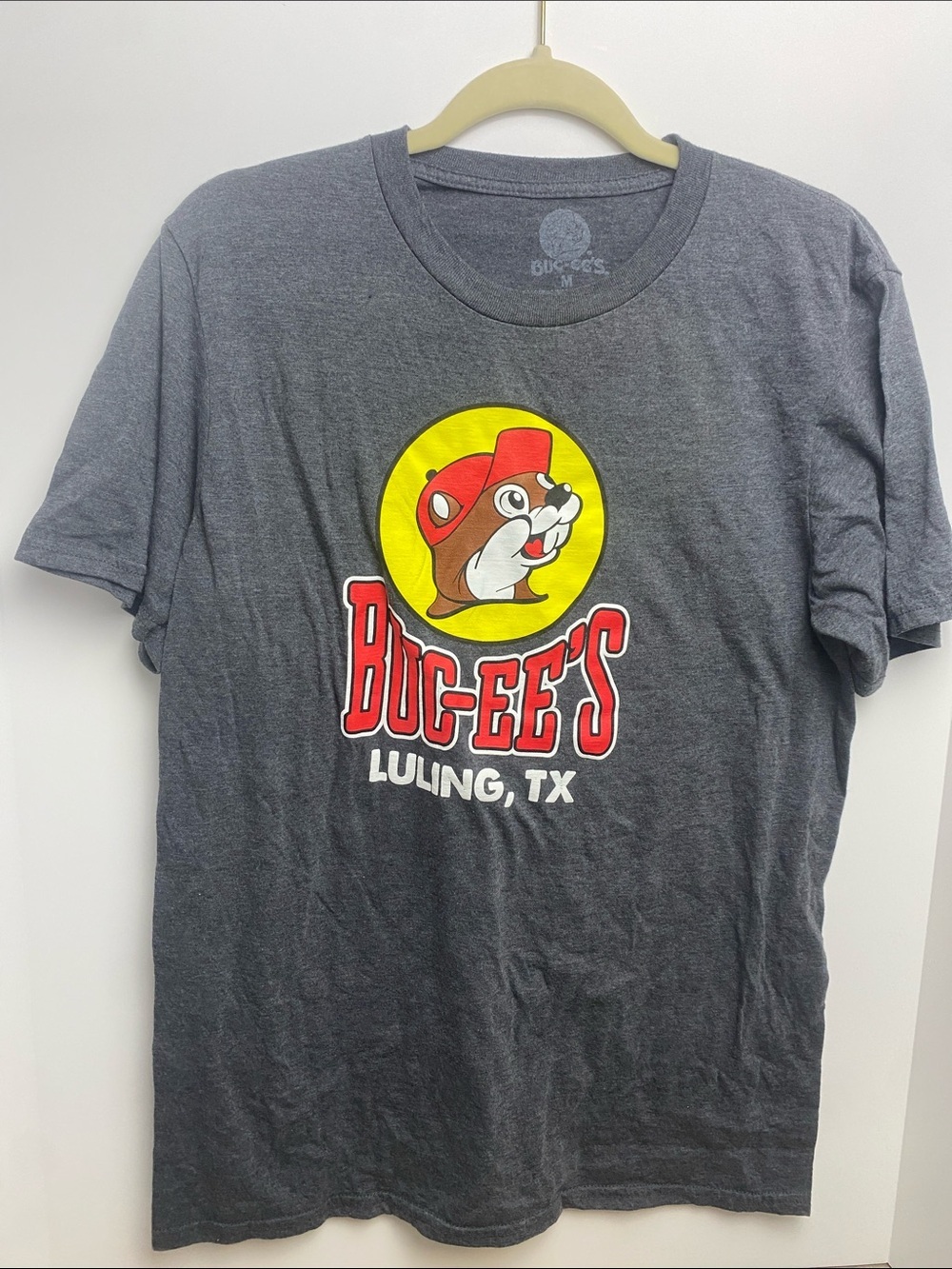 But-ee’s Luling TX Graphic T-Shirt - Gray with Yellow & Red Logo